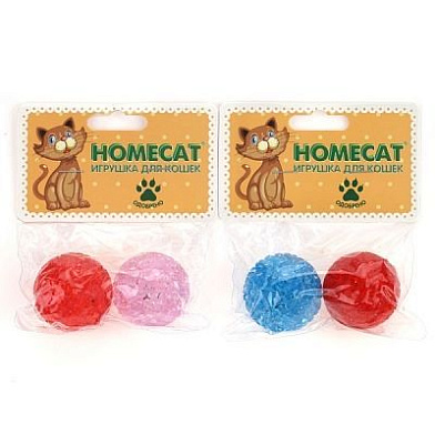 Homecat игрушка для кошек мячи пластиковые с колокольчиком