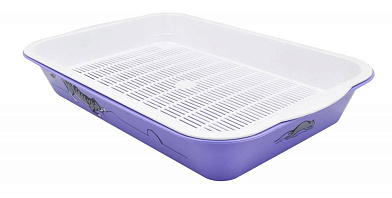 ZOOexpress туалет для кошек "Ева" с сеткой высокие ножки с рисунком