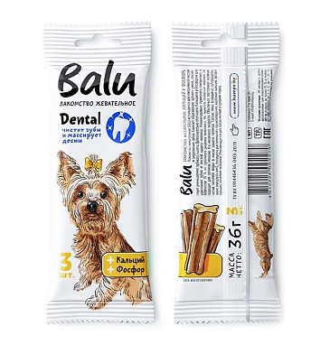 Balu жевательное лакомство для собак с кальцием, фосфором