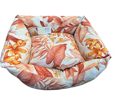 ZOOexpress лежанка пухлик для кошек и собак мебельная ткань, оранжевая