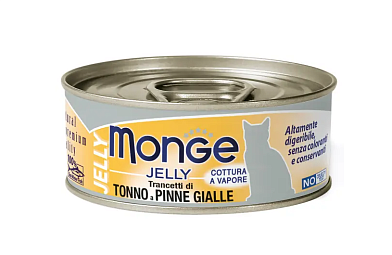 Monge jelly консервы для взрослых кошек с желтоперым тунцом