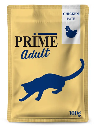 Купить prime паштет для взрослых кошек с курицей (пауч)