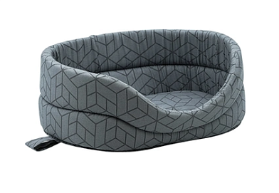 ZOOexpress лежанка овальная «Геометрия» для кошек и собак бязь, серая