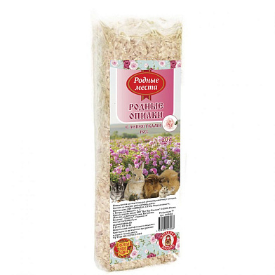 Родные места опилки для грызунов "Родные опилки" с лепестками роз