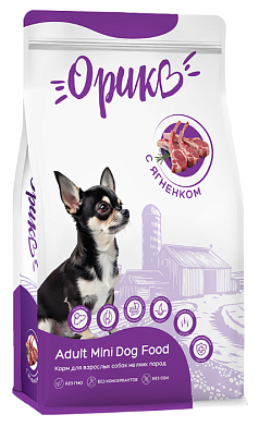 Орико сухой корм для взрослых собак мелких пород с ягненком