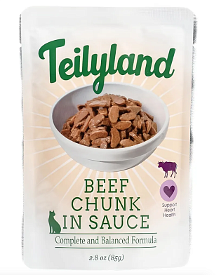 Teilyland влажный корм для кошек кусочки с говядиной в соусе (пауч)