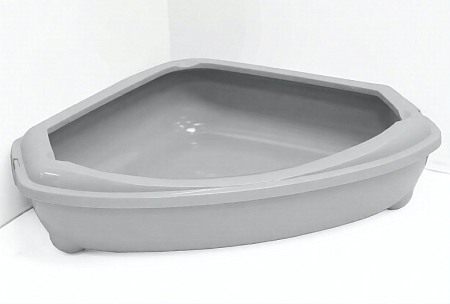 Купить homecat туалет для кошек угловой с бортиком светло-серый