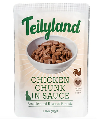 Teilyland влажный корм для кошек кусочки с курицей в соусе (пауч)