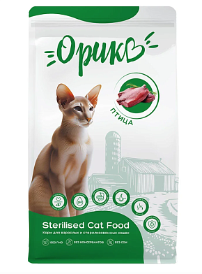 Орико сухой корм для взрослых и стерилизованных кошек с птицей