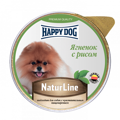 Happy dog Natur Line влажный корм паштет для собак ягненок с рисом (ламистер)