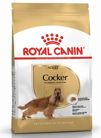 Купить royal canin cocker adult сухой корм для собак породы кокер-спаниель в возрасте от 12 месяцев