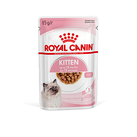 Купить royal canin паучи для котят с 4 до 12 мес., кусочки в соусе (kitten instinctive)