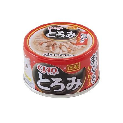 Inaba Тороми консервы для взрослых кошек куриное филе и тунец магуро с сурими в бульоне