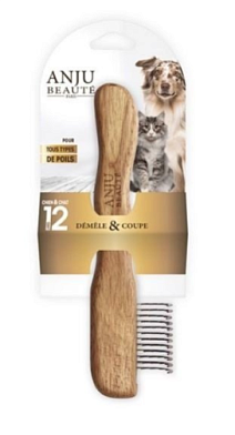 Anju Beauté Расческа-пуходерка для собак и кошек, 12 лезвий