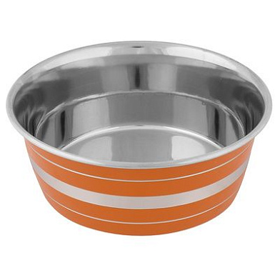 Tappi Попшоу миска металлическая для собак и кошек, оранжевая