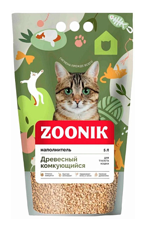 Купить Зооник наполнитель для кошек древесный комкующийся