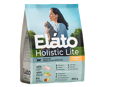 Elato Holistic Lite сухой корм кастрированных котов и стерилизованных кошек с курицей и индейкой