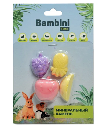 Купить bambini pets минеральный камень для грызунов Фрукты