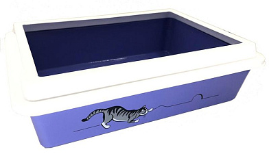 ZOOexpress туалет для кошек "lux" с рамкой, с рисунком