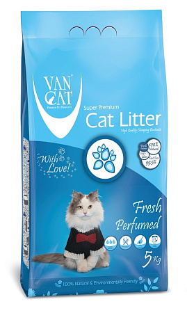 Купить van cat комкующийся наполнитель для кошек без пыли с ароматом весенней свежести, пакет