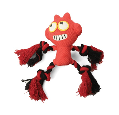 Triol HORROR игрушка для собак Красный зубастик с веревками