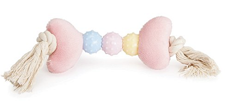 Купить camon игрушка для собак кость из плюша на канате розовый