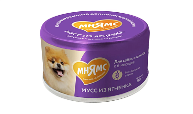 Мнямс консервы для собак и щенков старше 6 месяцев мусс из ягненка