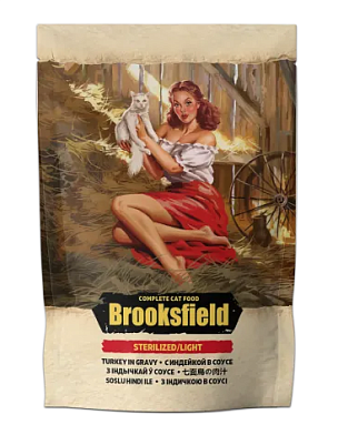Brooksfield Sterilized/Light Cat Turkey влажный корм для взрослых стерилизованых кошек при лишнем весе, с индейкой в соусе
