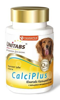 Unitabs CalciPlus Q10 мультивитаминный комплекс для собак