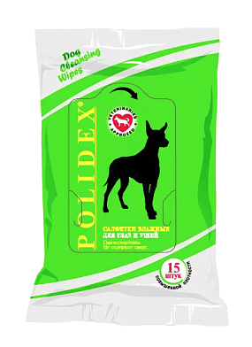 Polidex салфетки влажные для собак для глаз и ушей