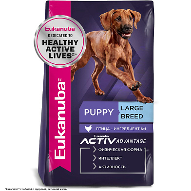 Eukanuba сухой корм для щенков крупных пород с птицей