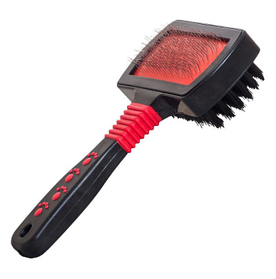 Homepet SILVER SERIES щетка-пуходерка пластиковая двухсторонняя для собак и кошек