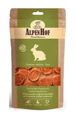 AlpenHof лакомство для мелких собак и щенков Медальоны из филе кролика