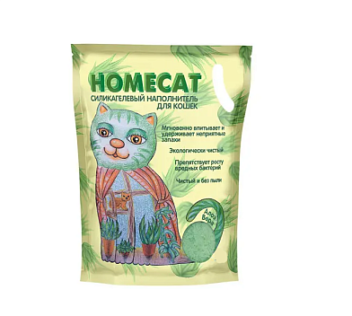 Homecat силикагелевый наполнитель для кошек с ароматом Алоэ Вера