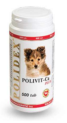 Polidex Поливит-кальций плюс для взрослых собак всех пород с кальцием и фосфором