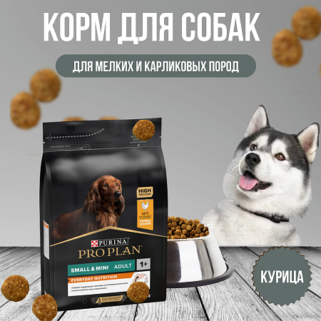 Купить pro plan корм сухой корм для взрослых собак мелких и карликовых пород, с курицей и рисом