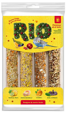 Рио Новогодний набор палочек лакомство для волнистых попугаев и экзотов