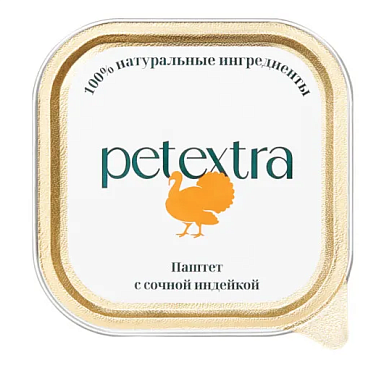 PETEXTRA влажный корм для взрослых кошек паштет с сочной индейкой (ламистер)