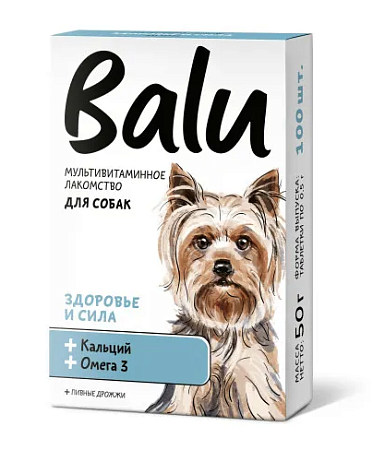 Купить balu мультивитаминное лакомство для собак "здоровье и сила " кальций и омега 3