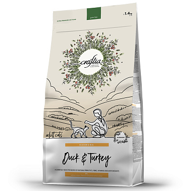 CRAFTIA HARMONA сухой корм для взрослых кошек из утки и индейки