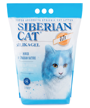 Купить Сибирская кошка Элита наполнитель для кошек силикагелевый голубой