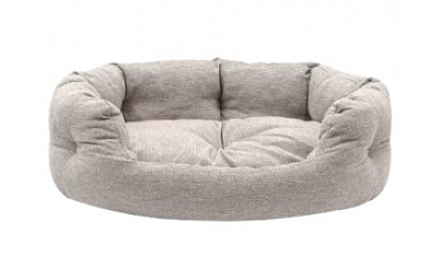 ZOOexpress лежанка пухлик со стяжкой «NORD» для кошек и собак мебельная ткань, бежевый