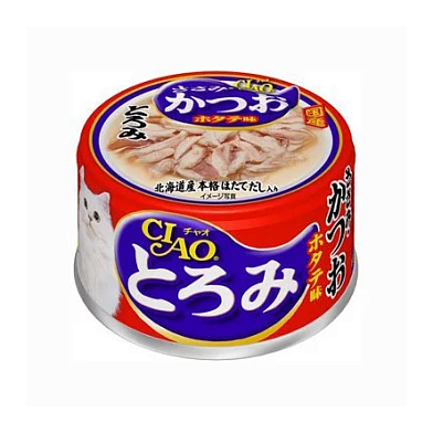 Inaba Тороми консервы для взрослых кошек (куриное филе, тунец кацуо, гребешок)