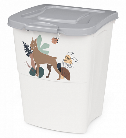 Купить alta dogs контейнер с замком пластиковый для корма для собак и кошек, бело-серый