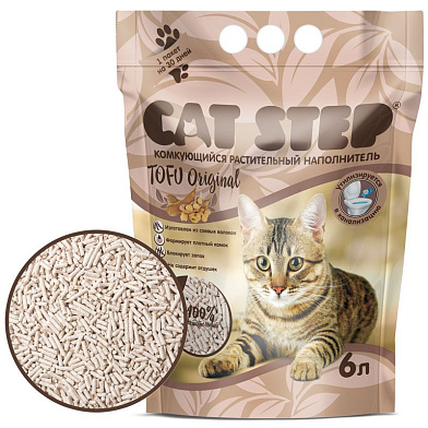 Cat Step Tofu Original наполнитель для кошек комкующийся растительный Оригинальный