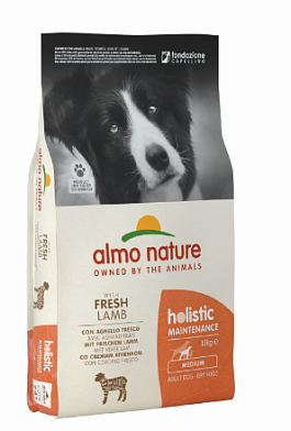 Almo Nature HOLISTIC сухой корм для взрослых собак со свежим ягненком и коричневым рисом