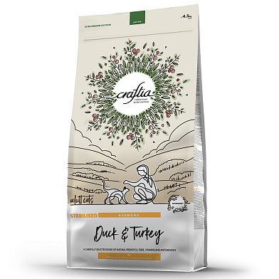 Craftia Harmona сухой корм для стерилизованных кошек с уткой и индейкой