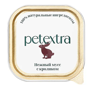 PETEXTRA влажный корм для взрослых кошек нежный мусс с кроликом (ламистер)