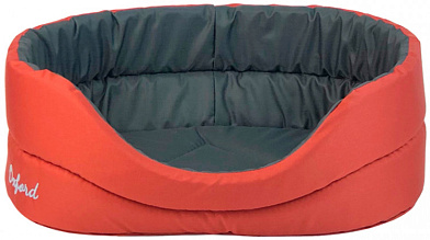 ZOOexpress «Oxford» Лежанка для собак двухсторонняя, красный/серый