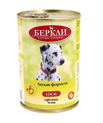 Berkley №6 Легкая Формула консервы для взрослых собак и щенков с индейкой и яблоком